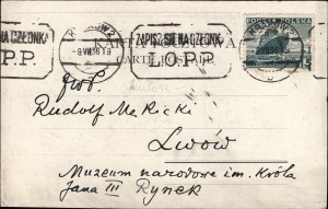 KOPERA Felix] Postal card addressed to Rudolf Mękicki. Kraków-Lwow 1936.