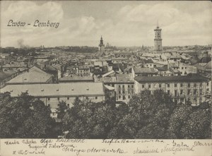 Panorama of Lviv] 3 cards with a panorama of the city of Lviv. Dated. 28 VI 1905.