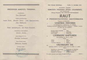 Legion Care Week Committee] Invitation to a Rally in the Hall of the City Casino in Lviv on 11 IV 1917.