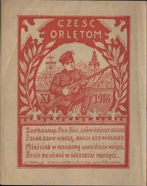 Honneur aux Aiglons XI 1918 : Le Seigneur Dieu a voulu notre sacrifice à nouveau et a versé votre sang. [Dessiné par T. Rybkowski [Lviv, n.d. publ.].