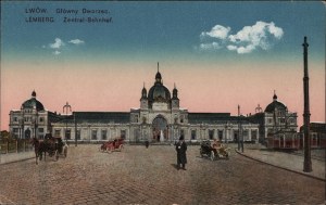 Lviv Central Station] 3 Post cards.