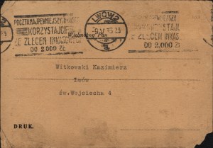 2nd Infantry Regiment of the Polish Legions] Invitation to the meeting of 12 May 1935. lvov