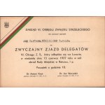 [Związek Strzelecki. Lwów] Zarząd VI. Okręgu Związku Strzeleckiego ma zaszczyt zaprosić JWP. Kustosza Mekickiego Rudolfa na Zwyczajny Zjazd Delegatów [...] dnia 13. czerwca 1937 roku [...]. Zaproszenie