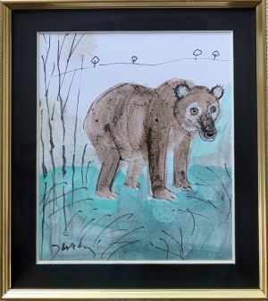 Jozef Wilkoń, Bear, Illustration design for the book 'Fairy Tales about Animals' by Ignacy Krasicki