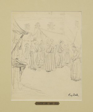 Eugeniusz ZAK (1884-1826), Scena rodzajowa w miasteczku