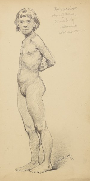 Marian WAWRZENIECKI (1863-1943), Stehendes, nacktes Mädchen, 1890