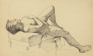 Marian WAWRZENIECKI (1863-1943), Nude of a lying woman, 1895
