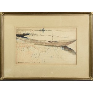 Apolonius KĘDZIERSKI (1861-1939), Boats on the river, 1924