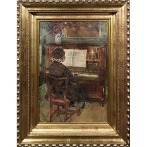Painter unspecified, Polish?, early 20th century, Woman at the piano