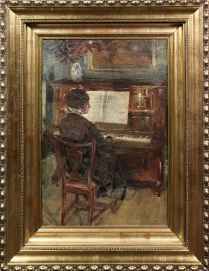 Painter unspecified, Polish?, early 20th century, Woman at the piano