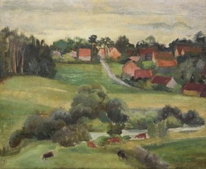 Olga PECZENKO-SRZEDNICKA (1918-1975), Paesaggio con prati