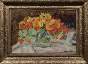 Janina NOWOTNOWA (1883-1963), Zinnias and peas