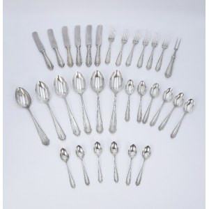 Wojciech BIRKOWSKI [?], Set of silver cutlery for 6 persons, in case