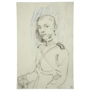 Wojciech Kossak (1856-1942), Portret młodego oficera - szkic