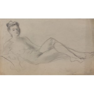 Kasper Pochwalski (1899-1971), Akt kobiety półleżącej z założonymi nogami, 1941