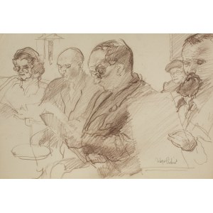 Kasper Pochwalski (1899-1971), Grupa postaci ze szkicownikami - z cyklu: „Notatki z klasy rusynku”
