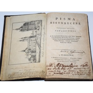 GAWARECKI Wincenty Hipolit - Pisma historyczne. Warszawa 1824.