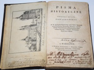 GAWARECKI Wincenty Hipolit - Pisma historyczne. Warszawa 1824.