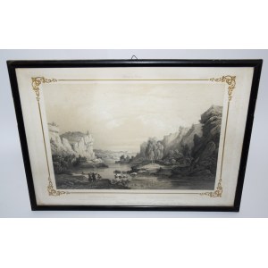 ALBUM WILEŃSKIE ALBUM DE WILNA J. K. WILCZYŃSKIEGO „Widoki Wołynia. Widok brzegów rzeki Teterewu i klasztoru SS. Miłosierdzia w Żytomierzu”. 1848-1849r.