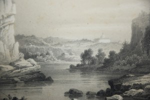 ALBUM WILEŃSKIE ALBUM DE WILNA J. K. WILCZYŃSKIEGO „Widoki Wołynia. Widok brzegów rzeki Teterewu i klasztoru SS. Miłosierdzia w Żytomierzu”. 1848-1849r.
