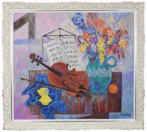 Jan SZANCENBACH (1928 - 1998), Flowers and violin, 1997
