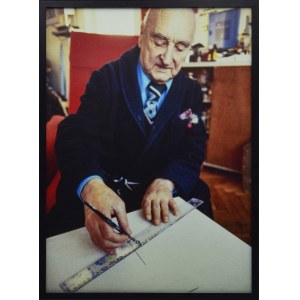 Edward KRASIŃSKI (1925-2004), Henryk Stażewski w pracowni, 1983