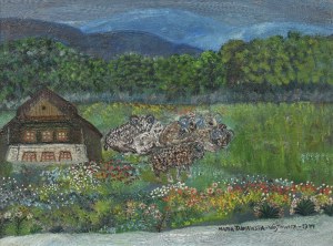 Maria TARNAWSKA-WÓJTOWICZ (1921-2004), Landschaft mit Widdern; 1977