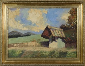 Władysław PODOLSKI, Landscape with a Cottage