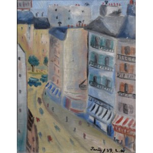 PITTORE SCONOSCIUTO, XX secolo, Strade di Parigi, 1937