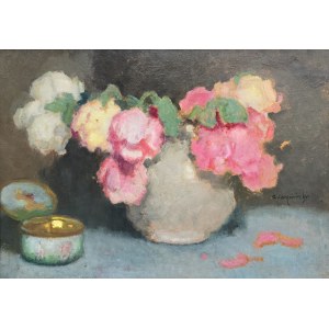 Alfons Karpiński (1875-1961), Peonie w białym wazonie