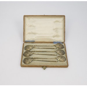 FIODOR IVANOV (active 1843-1882), Set of 6 spoons in case