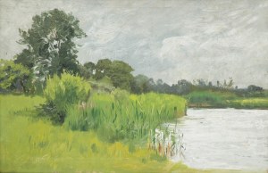 Roman Kochanowski (1857 Kraków - 1945 Freising w Bawarii), Zielony pejzaż, 1895 r.