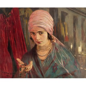 Feliks Michał Wygrzywalski (1875 Przemyśl - 1944 Rzeszów), Woman with corals, 1907.