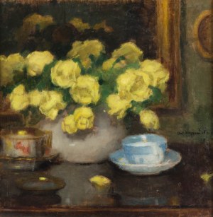 Alfons Karpinski (1875 Rozwadów - 1961 Kraków), Yellow roses in a vase, 1939.