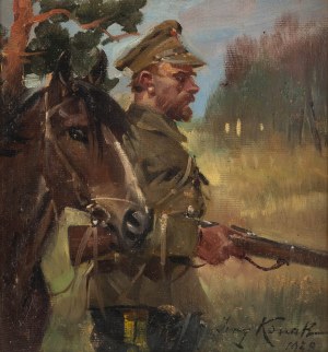 Jerzy Kossak (1886 Kraków - 1955 there), Lancer with a rifle, 1928.