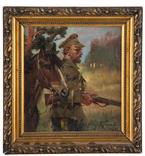 Jerzy Kossak (1886 Kraków - 1955 there), Lancer with a rifle, 1928.