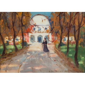 Bronisława Rychter-Janowska (1868 Kraków - 1953 tamże), Specerująca w parku