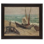 Alfred Nickisch (1872 Biskupice - 1948 Bamberg), Boats on the shore, 1913.