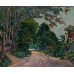 Jan Rubczak (1884 Stanisławów - 1942 Oświęcim), Pejzaż z drogą pod lasem, ok. 1927 r.
