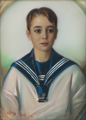 Józef Kidoń (1890 Rudzica - 1968 Varšava), Portrét chlapce, 1938.