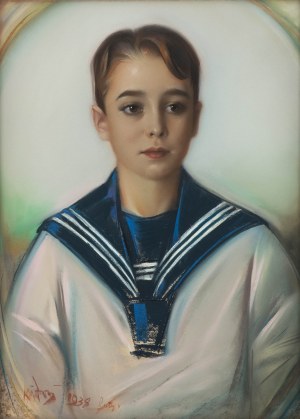Józef Kidoń (1890 Rudzica - 1968 Warszawa), Portret chłopca, 1938 r.