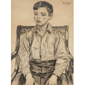 Józef Mehoffer (1869 Ropczyce - 1946 Wadowice), Portret chłopca, 1932 r.