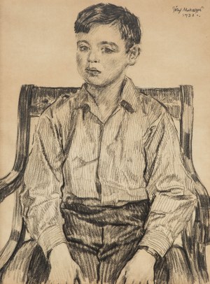 Józef Mehoffer (1869 Ropczyce - 1946 Wadowice), Portret chłopca, 1932 r.