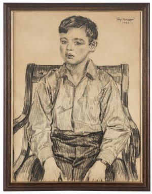 Józef Mehoffer (1869 Ropczyce - 1946 Wadowice), Portrét chlapce, 1932.
