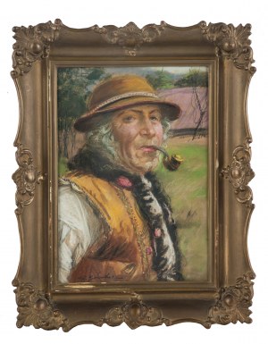 Stanisław Górski (1887 Kościan - 1955 Kraków), Portret górela z fajką
