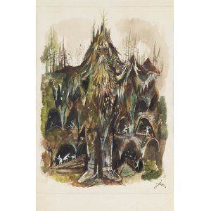 Jan Marcin Szancer (1902 Kraków-1973 Warszawa), Ilustracja do książki Przez różową szybkę. Historii o Wielkim Duchu Gór, 1966 r.