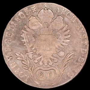 Romania. RDR 20 Kreuzer 1803 G Baia Mare Silver