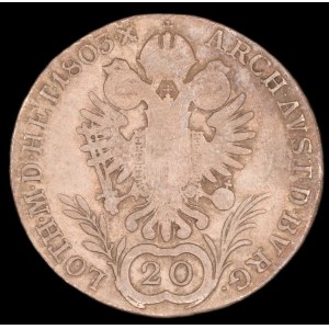 Austria. RDR 20 Kreuzer 1803 A Vienna Silver