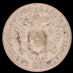 Rakousko. 20 Kreuzer 1844 A Vídeňské stříbro