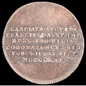 Hungary. Medal 1825 Coronation of Queen Caroline Augusta Silver